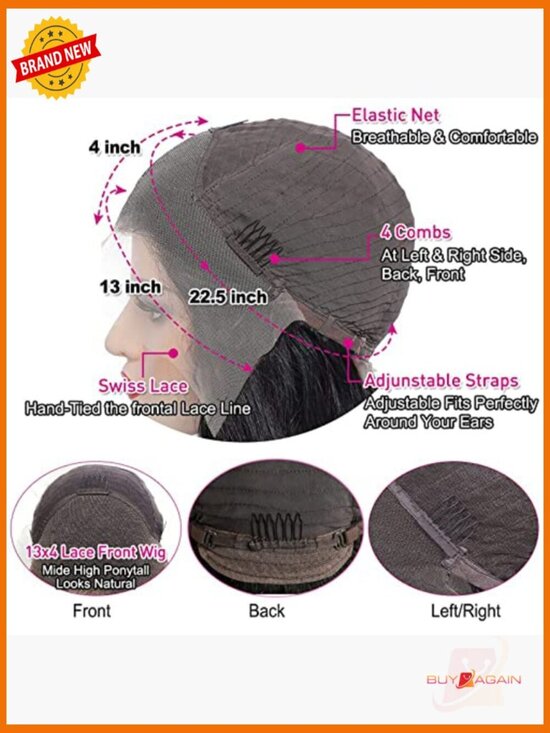 180% Density Straight Lace Front Wig 13x4 HD Transparent Lace